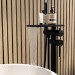 Matt Black Freestanding Bath Shower Mixer with Shelf - Savannah