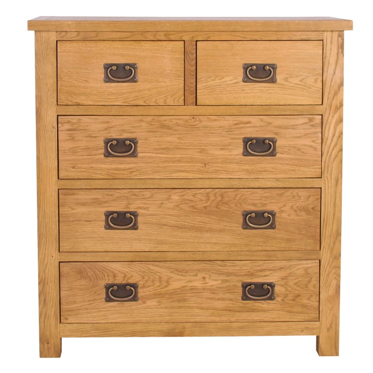 Rustic Saxon Oak 2+3 Chest of Drawers