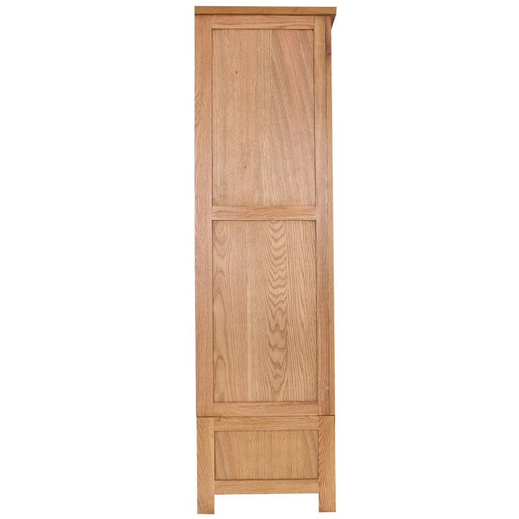 Rustic Saxon Oak 3 Door 2 Drawer Wardrobe