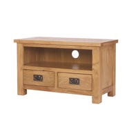 Rustic Saxon Solid Oak TV Unit