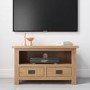 Rustic Saxon Small TV Unit in Solid Oak - TV's up to 31"