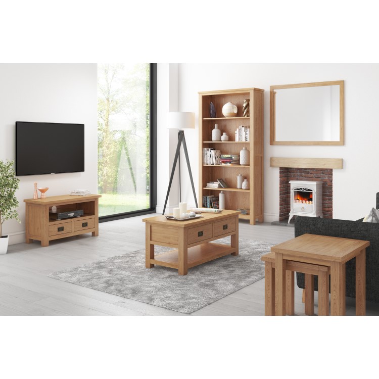 Rustic Saxon Small TV Unit in Solid Oak - TV's up to 31"