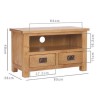 Rustic Saxon Small TV Unit in Solid Oak - TV&#39;s up to 31&quot;