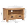 Rustic Saxon Small TV Unit in Solid Oak - TV's up to 31"