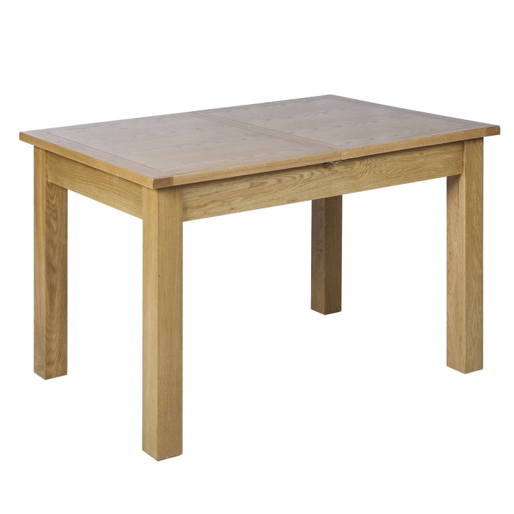 Solid Oak Extendable Dining Table - Seats 6 - Rustic Saxon
