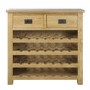 Solid Oak Wine Rack Sideboard with Drawers - Rustic Saxon