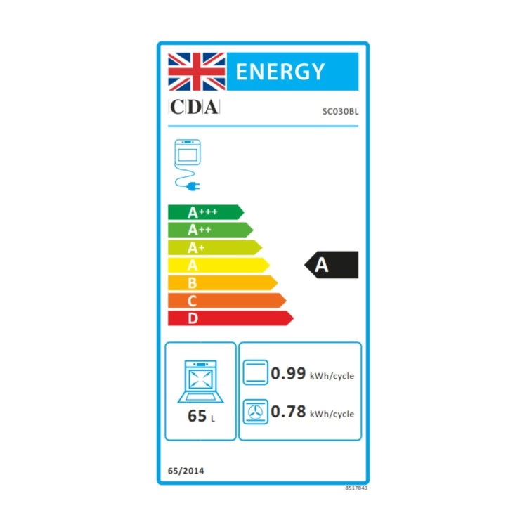 CDA SC030BL Electric Single Oven - Black