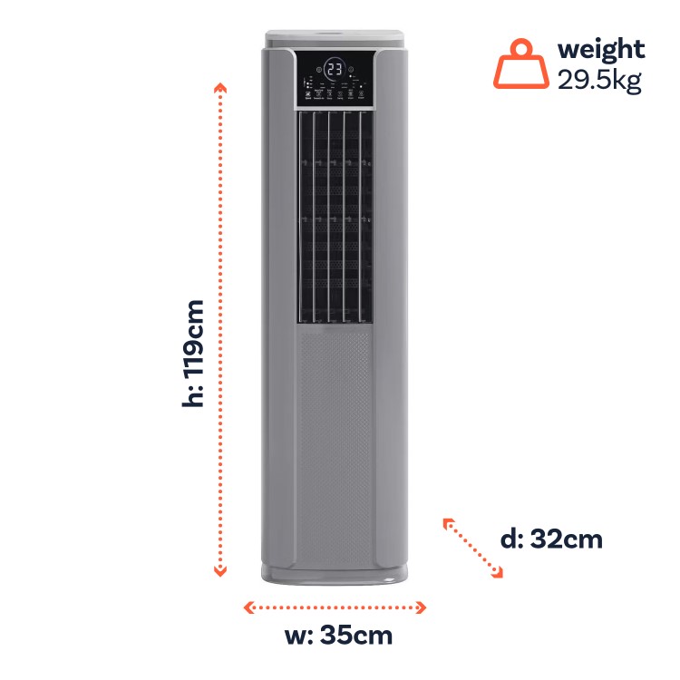Refurbished electriQ SupremeCool 10000 BTU Quiet Smart Portable Air Conditioner with Heat Pump