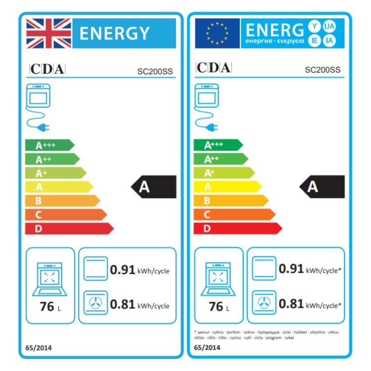 CDA SC200SS Electric Single Oven - Stainless Steel