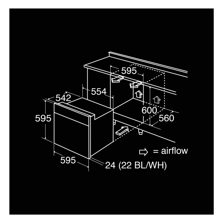 CDA SC222SS Four Function Electric Built-in Single Fan Oven With Touch Control Timer - Stainless Steel