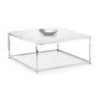 White Marble & Silver Coffee Table - Julian Bowen Scala