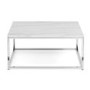 White Marble & Silver Coffee Table - Julian Bowen Scala