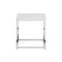 White Marble Side Table with Silver Legs - Julian Bowen Scala