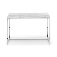 Small White Marble Dining Table with Mirrored Legs - Seats 4 - Julian Bowen Scala