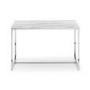 Small White Marble Dining Table with Mirrored Legs - Seats 4 - Julian Bowen Scala