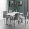 Small White Marble Dining Table with Mirrored Legs - Seats 4 - Julian Bowen Scala