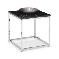 Black Marble & Silver Side Table - Julian Bowen Scala
