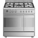 A2/SCB92MX8 Refurbished Smeg Concert 90cm Dual Fuel Range Cooker - Stainless Steel