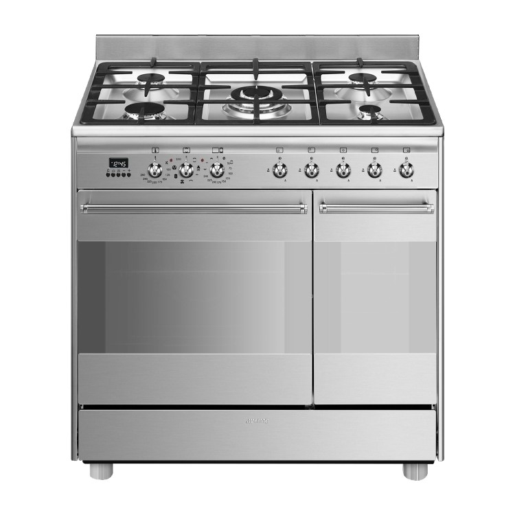 Smeg Concert 90cm Dual Fuel Range Cooker - Stainless Steel