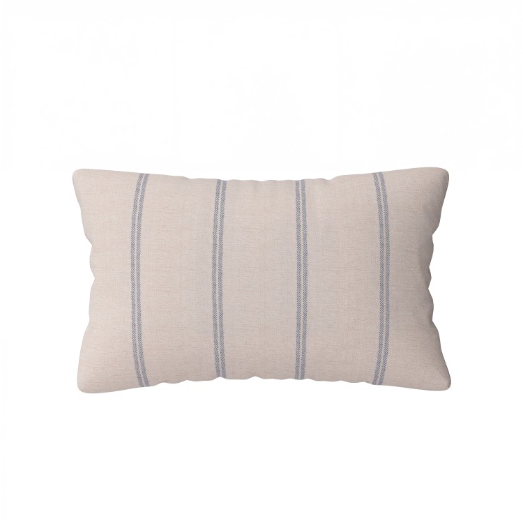 Blue Stripe Chenille Fibre Filled Sofa Scatter Cushion - 50 x 30cm - Payton