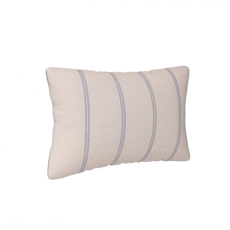 Blue Stripe Chenille Fibre Filled Sofa Scatter Cushion - 50 x 30cm - Payton