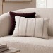 Grey Stripe Chenille Fibre Filled Sofa Scatter Cushion - 50 x 30cm - Payton