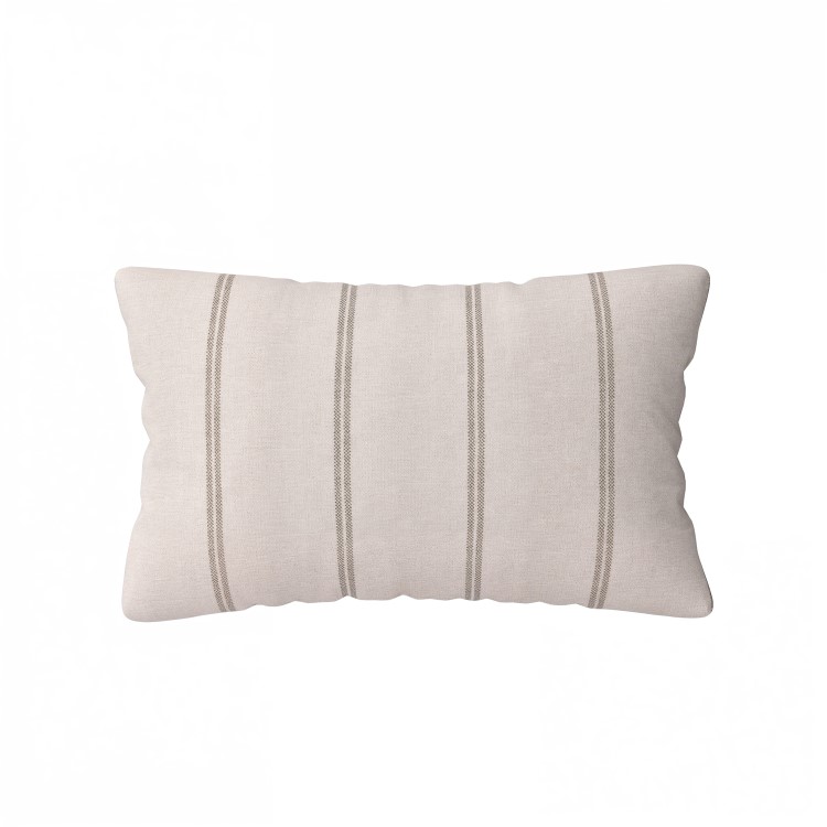 Grey Stripe Chenille Fibre Filled Sofa Scatter Cushion - 50 x 30cm - Payton