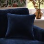 Navy Blue Velvet Fibre Filled Sofa Scatter Cushion - 50 x 50cm - Payton