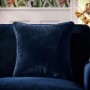 Navy Blue Velvet Fibre Filled Sofa Scatter Cushion - 50 x 50cm - Payton