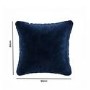 Navy Blue Velvet Fibre Filled Sofa Scatter Cushion - 50 x 50cm - Payton