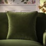 Olive Green Velvet Fibre Filled Sofa Scatter Cushion - 50 x 50cm - Payton