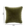 Olive Green Velvet Fibre Filled Sofa Scatter Cushion - 50 x 50cm - Payton