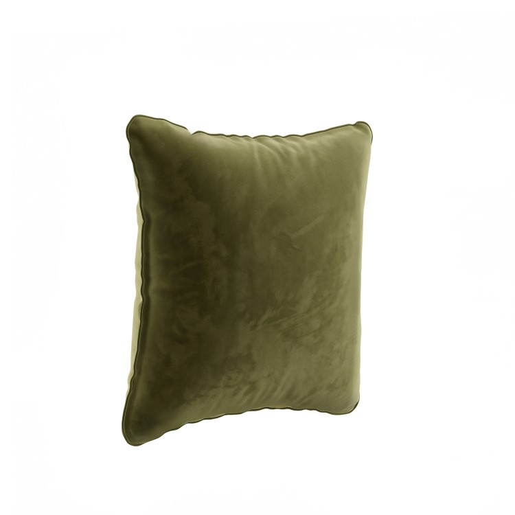 Olive Green Velvet Fibre Filled Sofa Scatter Cushion - 50 x 50cm - Payton