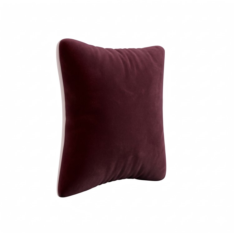 Pink and Burgundy Velvet Fibre Filled Reversible Sofa Scatter Cushion - 45 x 45cm - Orin