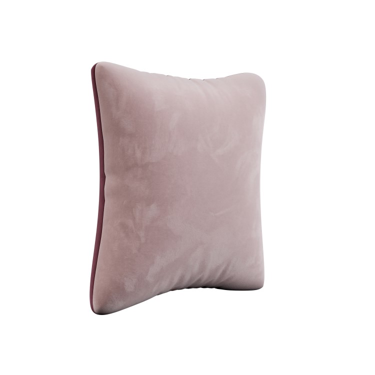 Pink and Burgundy Velvet Fibre Filled Reversible Sofa Scatter Cushion - 45 x 45cm - Orin