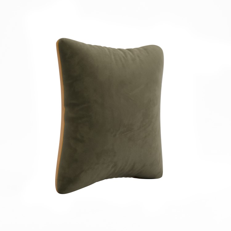 Green and Yellow Velvet Fibre Filled Reversible Sofa Scatter Cushion - 45 x 45cm - Orin
