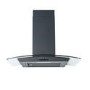 CDA 60cm Curved Glass Chimney Cooker Hood - Black