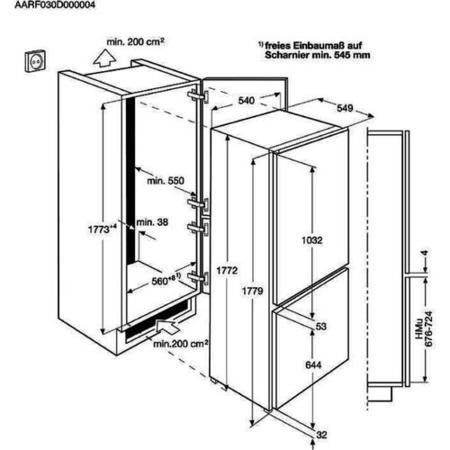 Refurbished AEG SCE818E6TS 253 Litre 70/30 Freestanding Frost Free Fridge Freezer