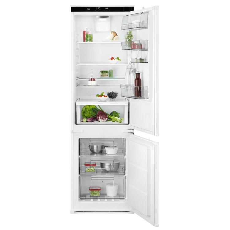 Refurbished AEG SCE818E8TS Integrated 256 Litre 70/30 Fridge Freezer White