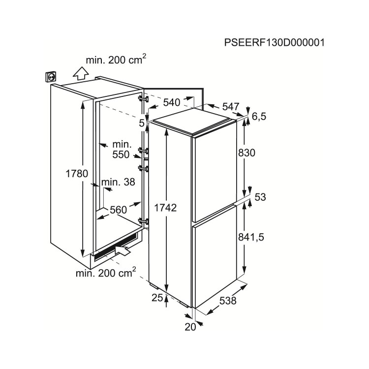 AEG SCS51810S1 50-50 Integrated Fridge Freezer