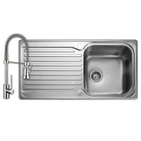 Rangemaster Stainless Steel Inset Kitchen Sink with Kitchen Mixer Tap Set 