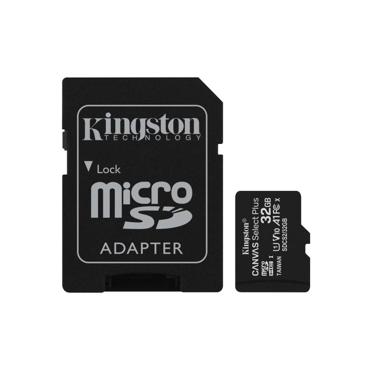 Kingston Canvas Select Plus 32GB UHS-I Micro SD Memory Card + SD Adapter