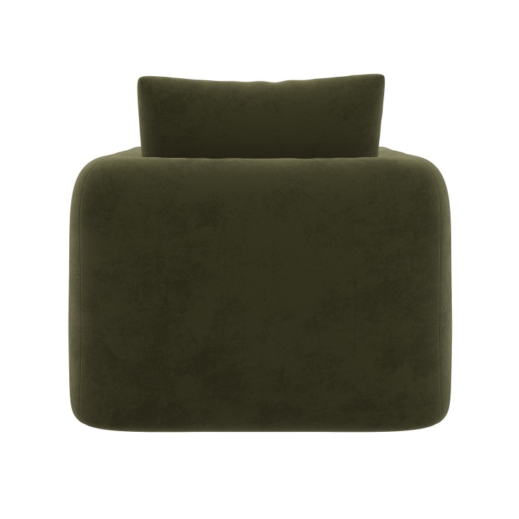 Khaki Green Velvet Armchair - Sade 