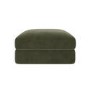 Khaki Green Velvet Ottoman Storage Footstool - Sade