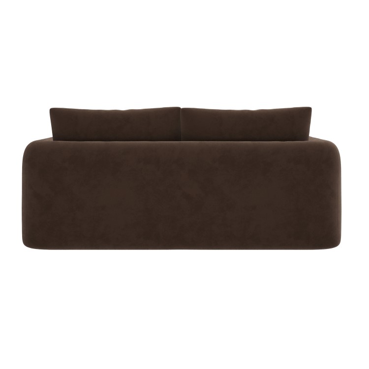 Chocolate Brown Velvet 3 Seater Sofa - Sade