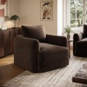 SDE005 Chocolate Brown Velvet Armchair - Sade