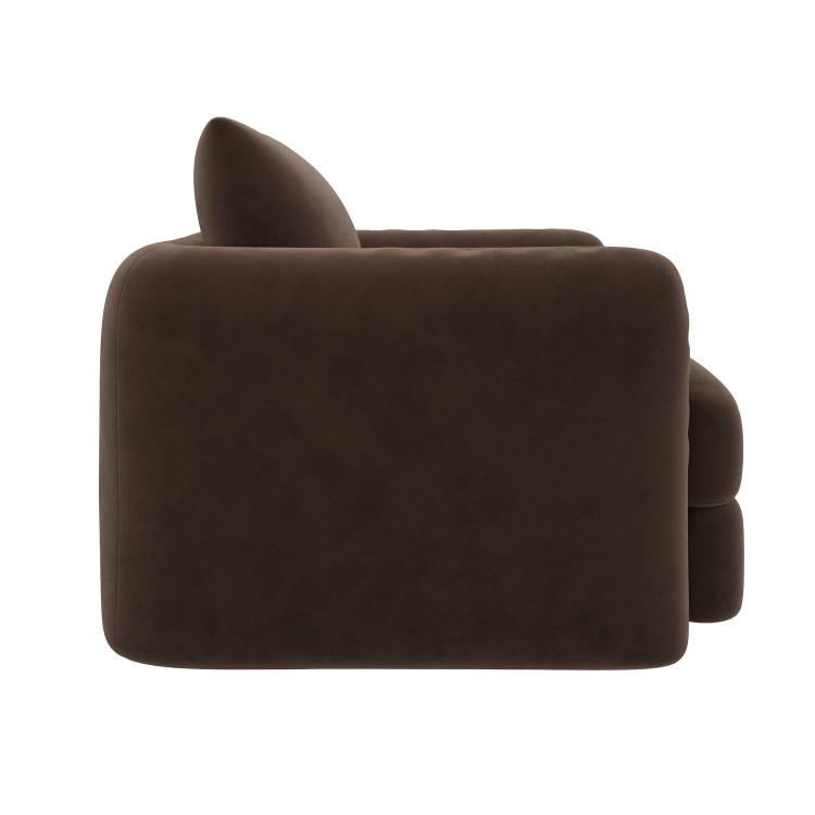Chocolate Brown Velvet Armchair - Sade