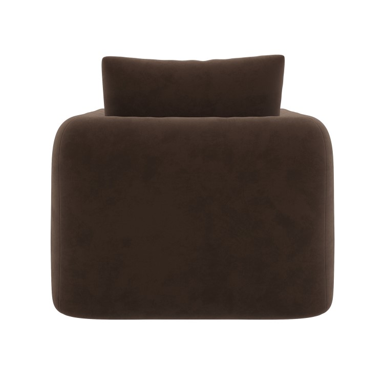 Chocolate Brown Velvet Armchair - Sade