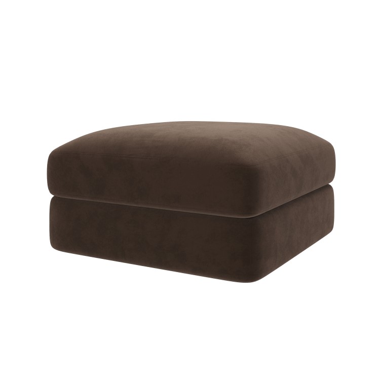 Chocolate Brown Velvet Ottoman Storage Footstool - Sade