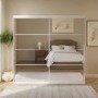 Large White Mirrored Sliding Door Double Wardrobe with Shelves - Sidney